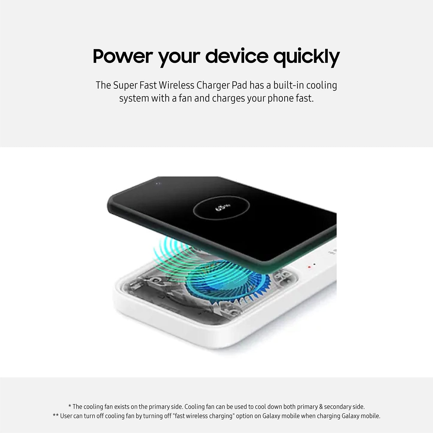 Samsung 15W Wireless Charger Duo w/USB C Cable, Dual Charging, Cordless Super Fast Charging Pad for Galaxy Phones and Devices, Compact Design, LED