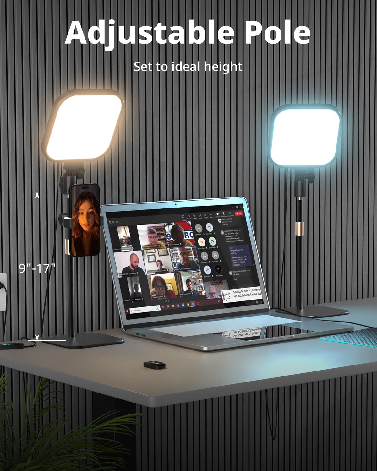 UBeesize Zoom Lighting for Computer, Video Conference Lighting for Video Calls, Desk Light with Stand and Phone Holder for Webcam, Home Office