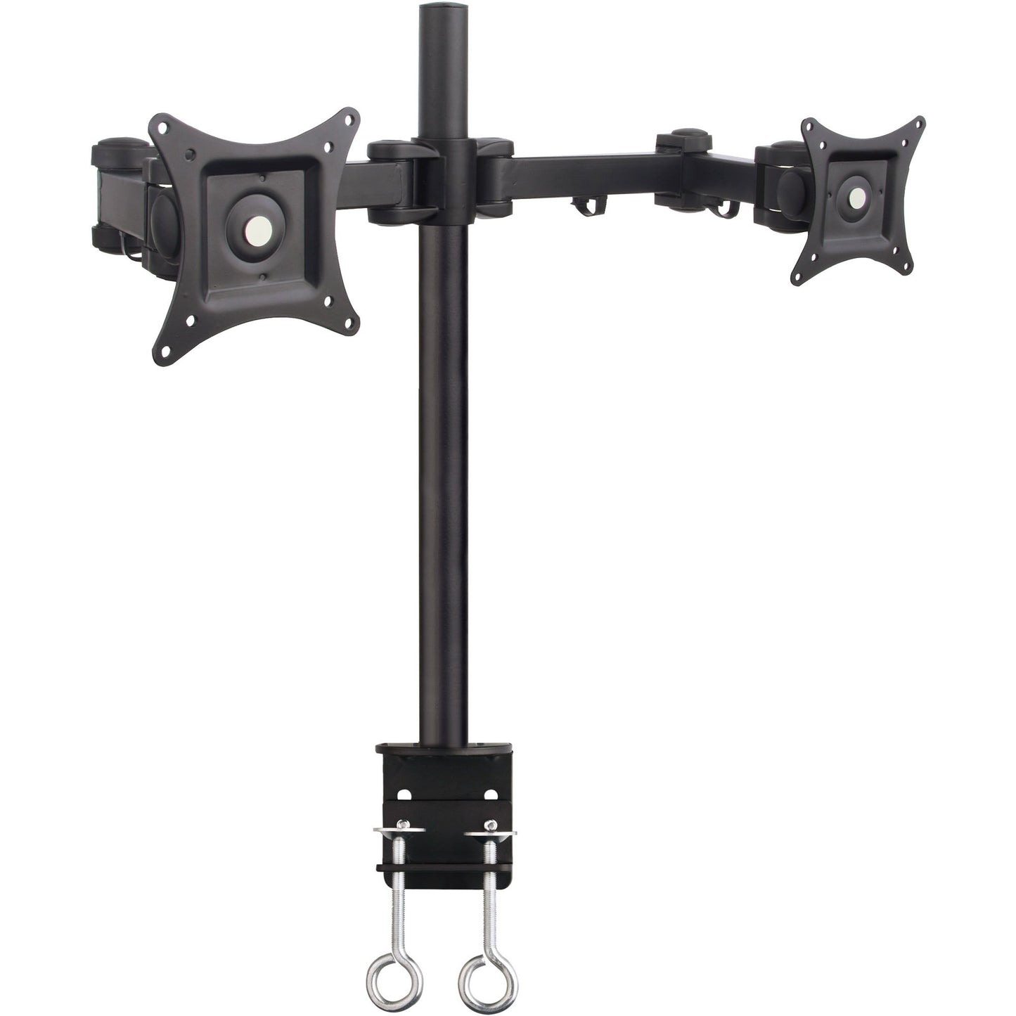 SIIG Articulating Dual Monitor Desk Mount - Mounting kit (Desk clamp Mount, mounting Pole, 2 mounting arms) for LCD Display - Black - Screen Size: 13"