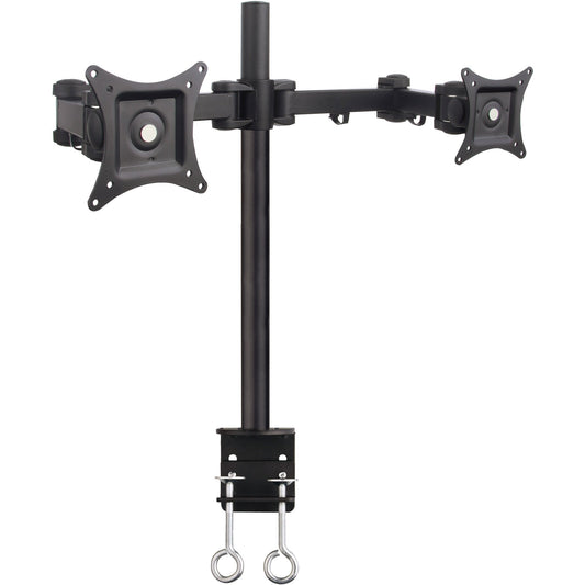 SIIG Articulating Dual Monitor Desk Mount - Mounting kit (Desk clamp Mount, mounting Pole, 2 mounting arms) for LCD Display - Black - Screen Size: 13"