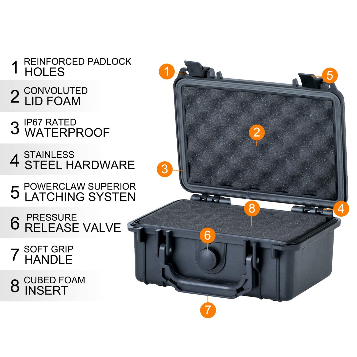 MEIJIA Portable All Weather IP67 Waterproof Protective Case, Hard Case,Camera Case With Customizable Foam,Fit Use of Drones, Cameras,Equipments