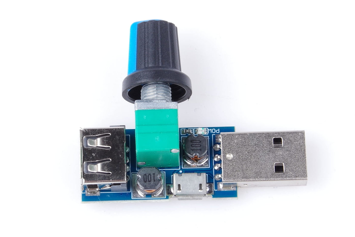KNACRO 5W Mini USB Fan Air Volume Speed Stepless Governor Module DC 4-12V to 2.5-8V Speed Control Knob with Switch Function (1pc)