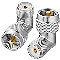 RFAdapter PL259 Right Angle, 2 Pack UHF Male to Female Coax Connector Adapter, 90 Degree L-Shape Coaxial Connector for Coaxial Cable,CB, Ham Radio