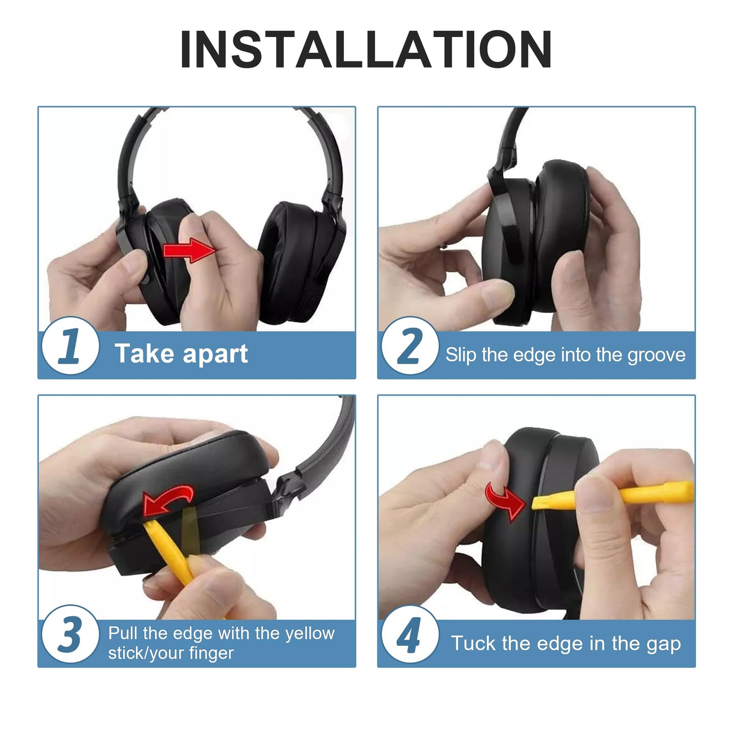 Replacement Earpads for Skullcandy Crusher evo - Replacement Pads for Crusher ANC/Hesh 3 Headphones (Cooling Gel Black)
