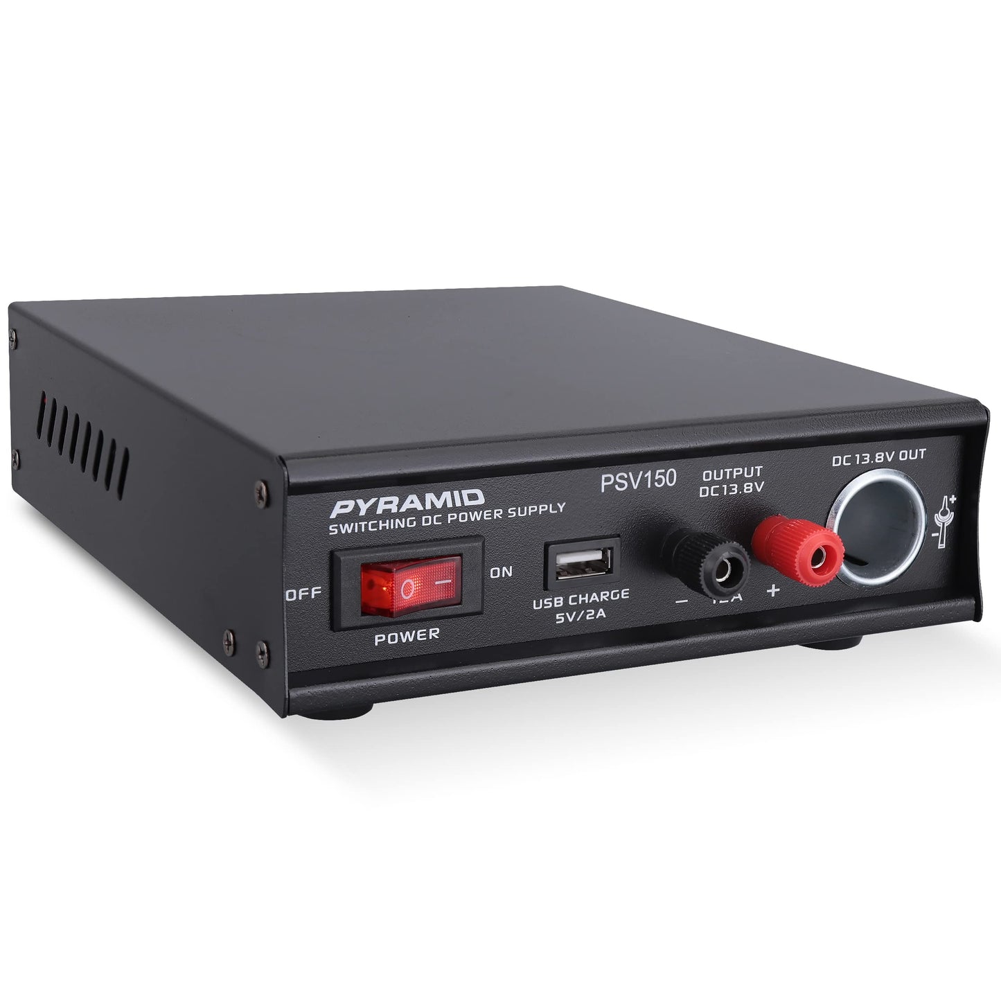 Pyramid Universal Compact Bench Power Supply- 12Amp Variable Linear Regulated Home Lab Benchtop AC-DC Power Converter - USB Port,Cigarette…