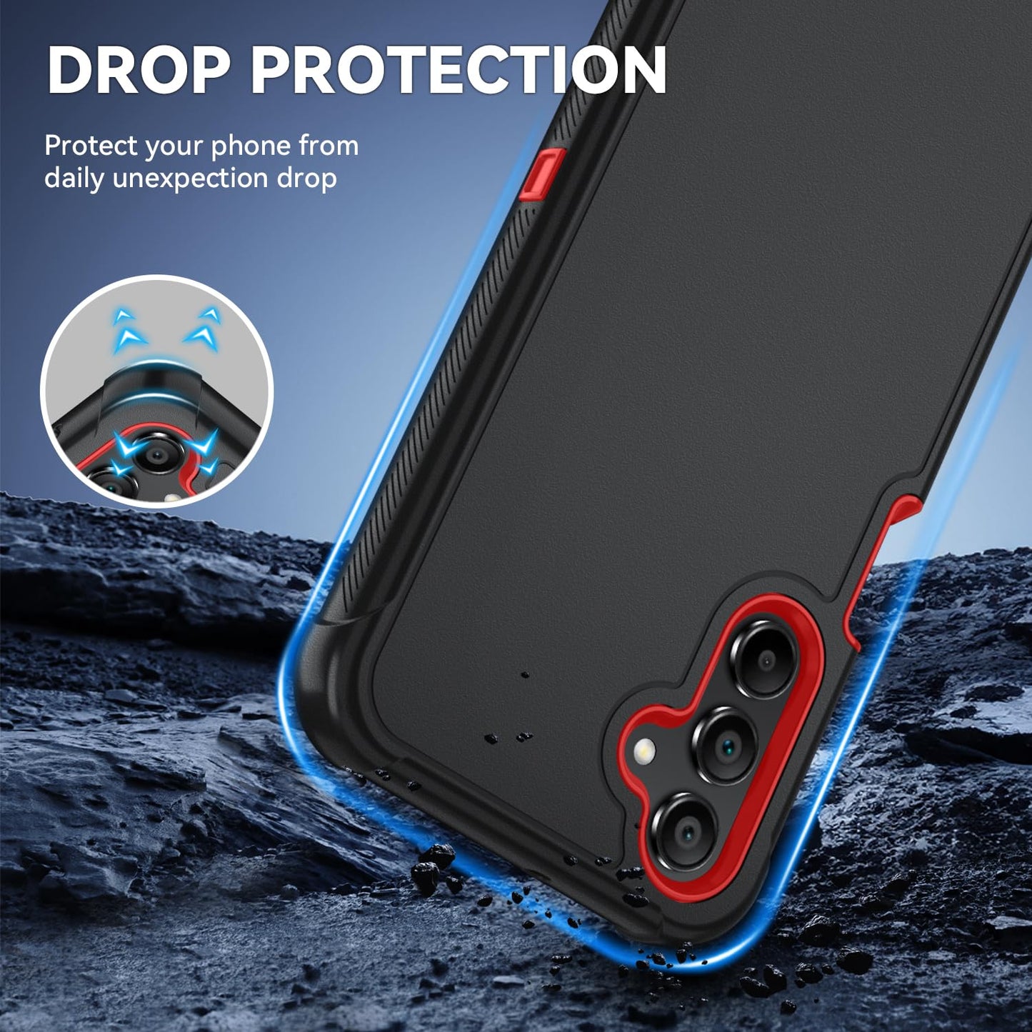 Suncasetor for Samsung Galaxy A16 5G Case : 3-Layer Shockproof Phone Cover with HD Screen Protector,Hybrid Protective Military-Grade Drop Protection