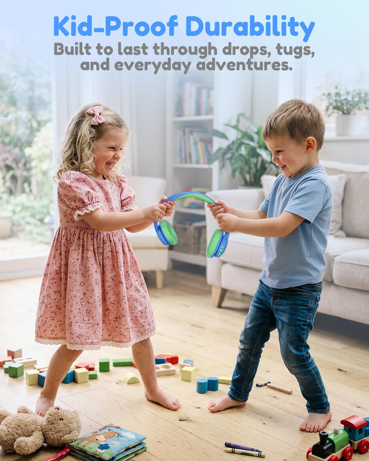 Acer Kids Bluetooth Headphones, Over Ear Headphone for Kids with Mic, 75H Playtime, 85dBA Safe Volume, Bluetooth 6.0, USB C Fast Charging, Toddler