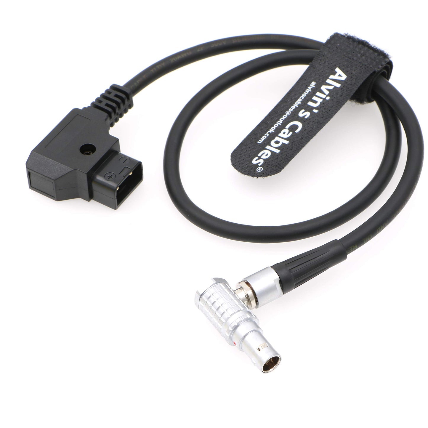 Alvin's Cables D-Tap to 2 Pin Male Right Angle Power Cable for Teradek Bond, Teradek Bolt, SmallHD Monitor 45cm|18inches