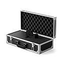 Phenyx Pro Aluminum Alloy Frame Carrying Case with Three-layer Pre-Diced Pick and Pluck Foam, Ideal 8-Channel Wireless Mic Systems Transportation