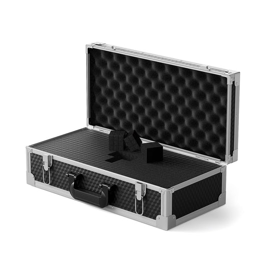 Phenyx Pro Aluminum Alloy Frame Carrying Case with Three-layer Pre-Diced Pick and Pluck Foam, Ideal 8-Channel Wireless Mic Systems Transportation