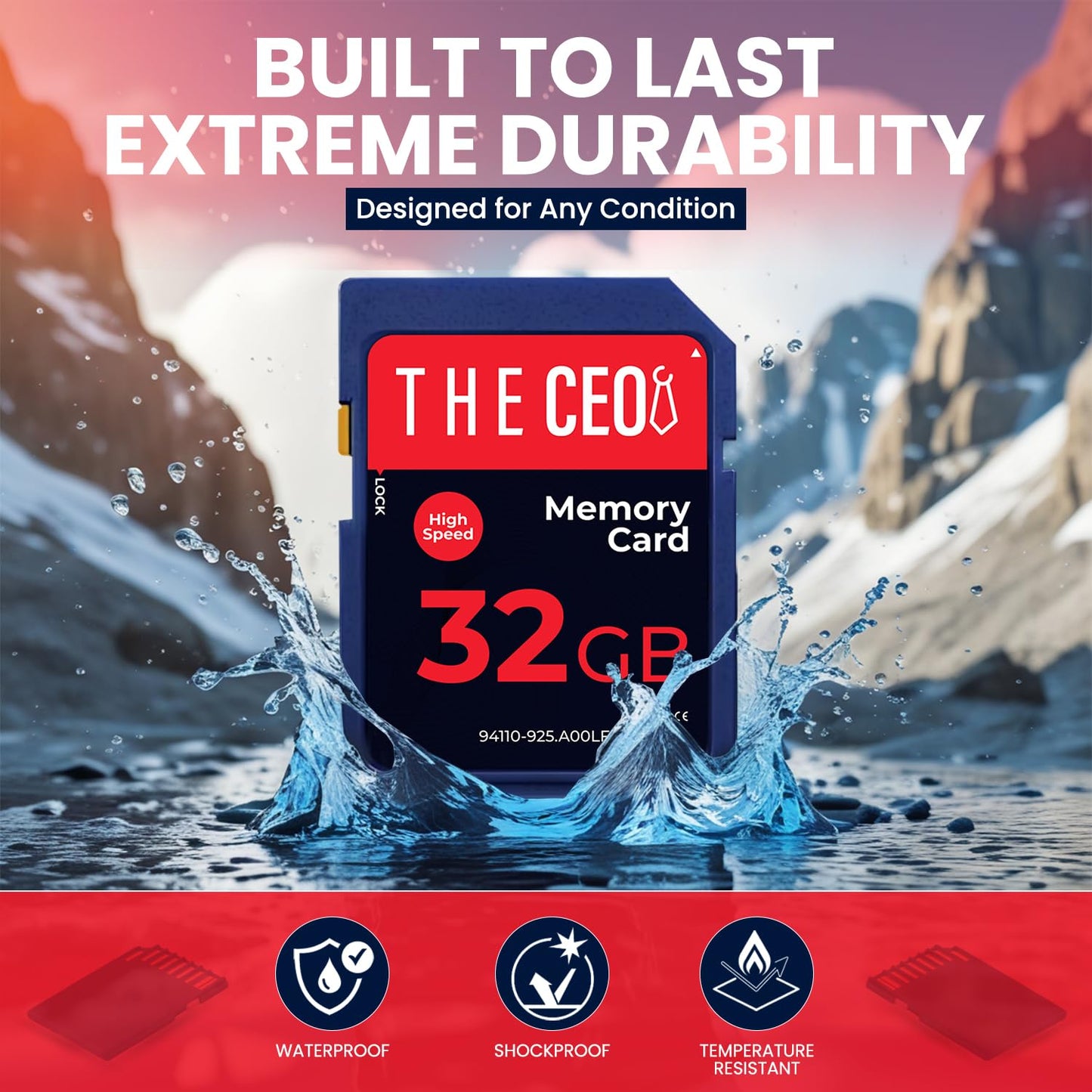 THE CEO TF Memory Card Ultra SDHC UHS-I 90MB/s - High-Speed & Reliable Camera Card - Class 10 for Fast Read/Write Ideal for Full HD Video