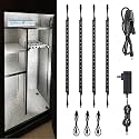 TORCHSTAR LED Safe Lighting Kit, (4) 12 Inch Linkable Light Bars + Rocker Switch + UL Power Adapter, 600LM, Input 100-240V, for Under Cabinet Gun Safe