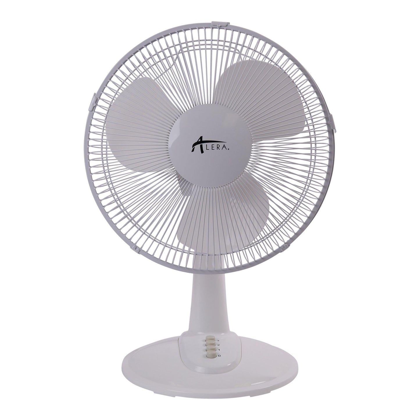 Alera 12" 3-Speed Oscillating Desk Fan, Plastic, White