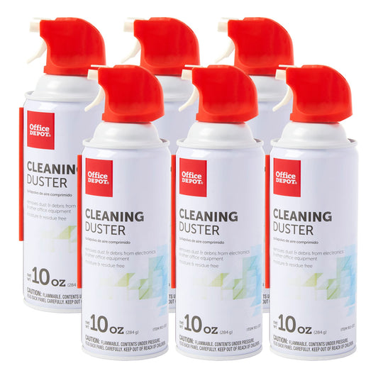 Office Depot Cleaning Duster, 10 Oz Compressed Canned Air for Electronics, Keyboard Cleaner for Computer, Laptop, PC, Printer, Office Equipment