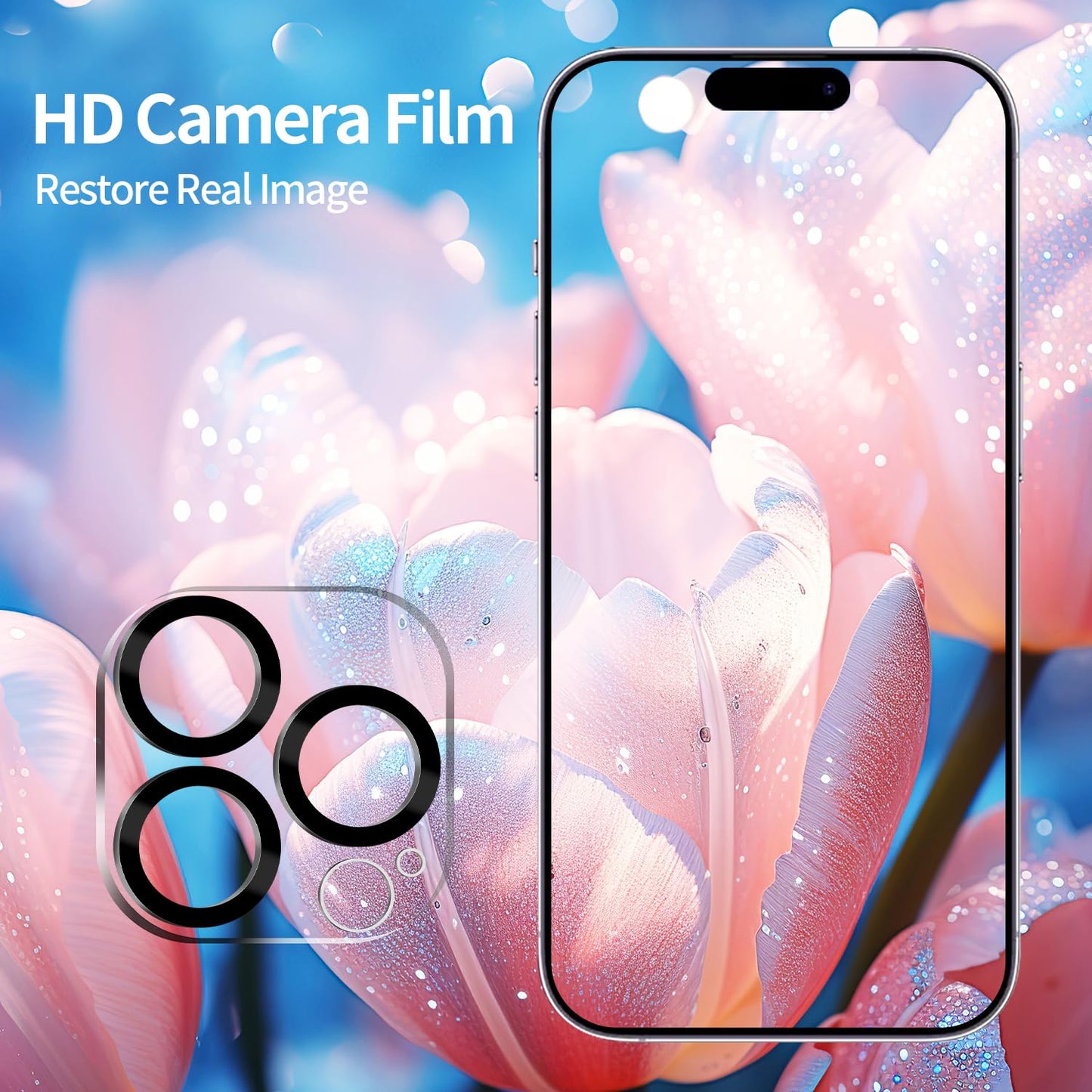 PEHAEL 2+2 Pack for iPhone 15 Pro Max Privacy Screen Protector with Camera Lens Protector Full Coverage Anti-Spy Tempered Glass Film 9H Hardness Easy