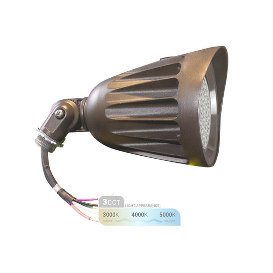 NuWatt 25W Bronze Bullet Spot Light Outdoor LED Landscape Floodlights, 3500 Lumens Bright Outdoor Light for Yard, 3000K/4000K/5000K Selectable, 1/2"