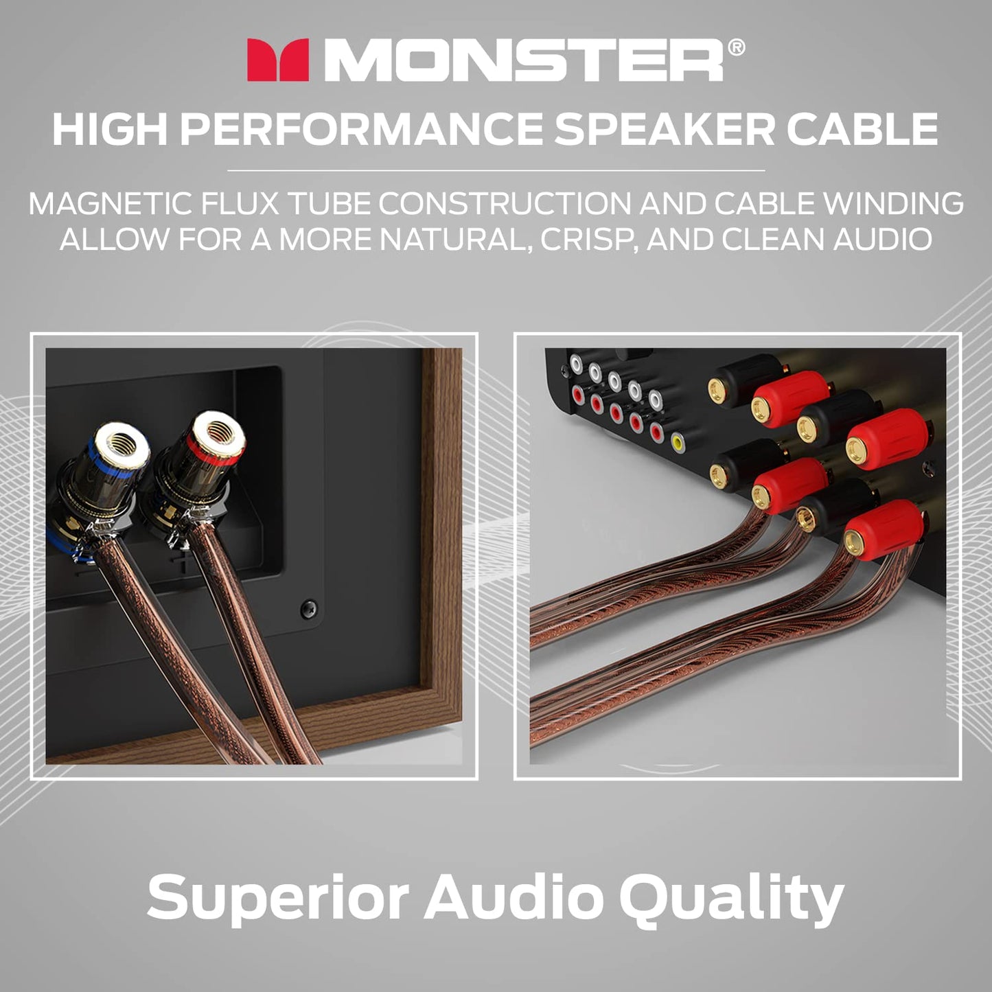 Monster XP Copper Clad Aluminum (CCA) Speaker Wire 12 Gauge Cable 50 FT Spool - Ideal for Home Cinema Cables and Car Audio Cable