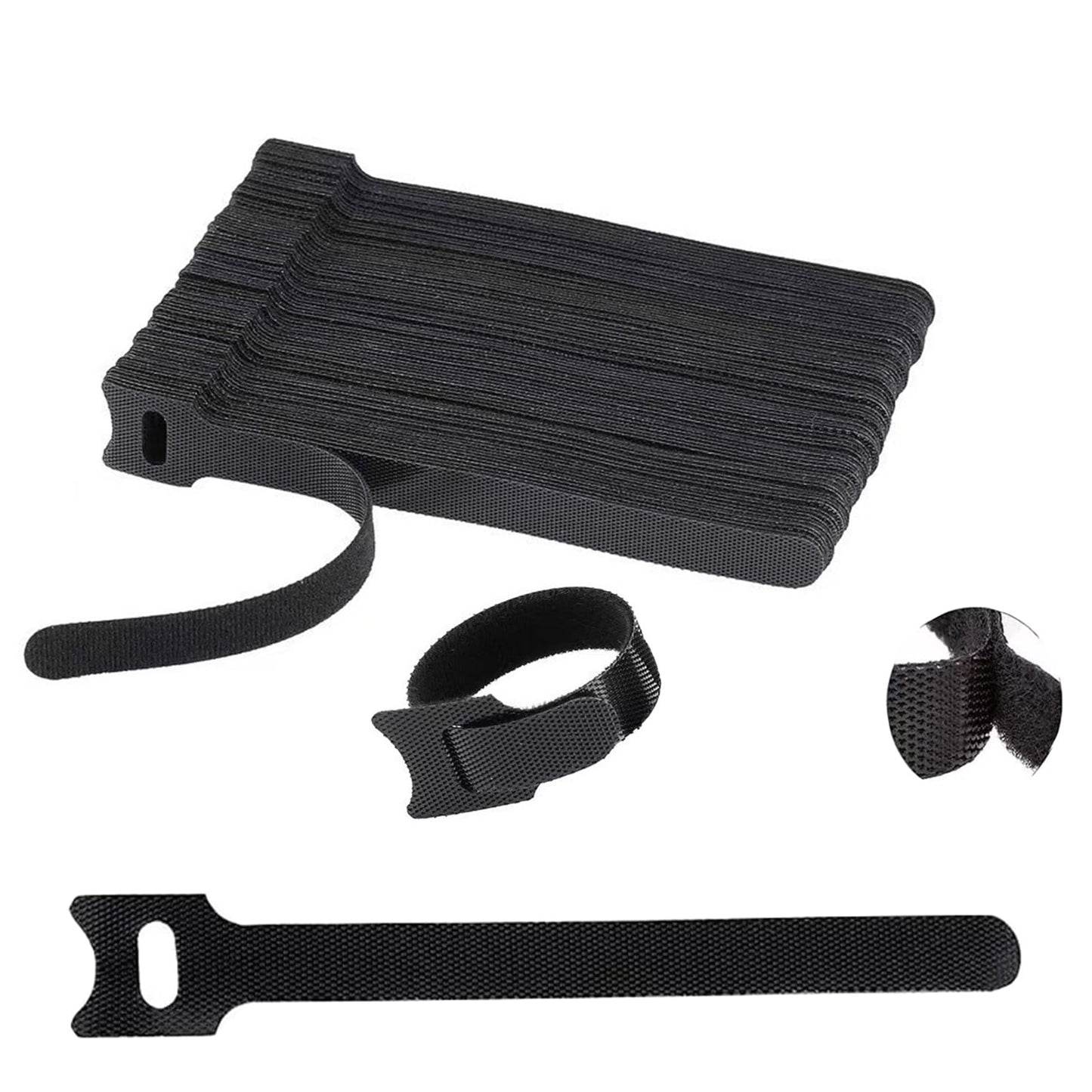 FJSENR 100 Pcs 6-Inch Reusable Hook and Loop Ties: Versatile Cable Management Solution & Ideal Gardening Fasteners - Dual-use Cord Wraps & Plant Ties