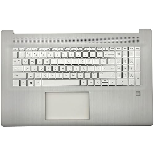Replacement Upper Case Palmrest for HP 17.3 Inch Laptop 17-CN 17-CP 17T-CN 17Z-CP Laptop with Backlit Keyboard Assembly with Fingerprint Hole