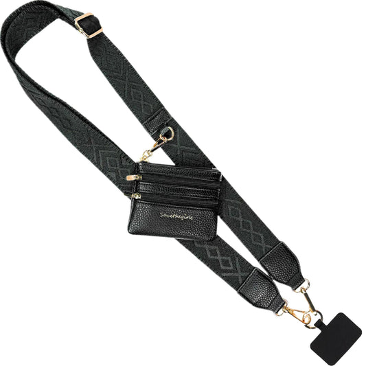 Save the Girls Original Clip and Go Phone Strap Original (Green Camo - Green Pouch) - Crossbody Phone Strap Chain with Zipper Wallet Pouch - Phone
