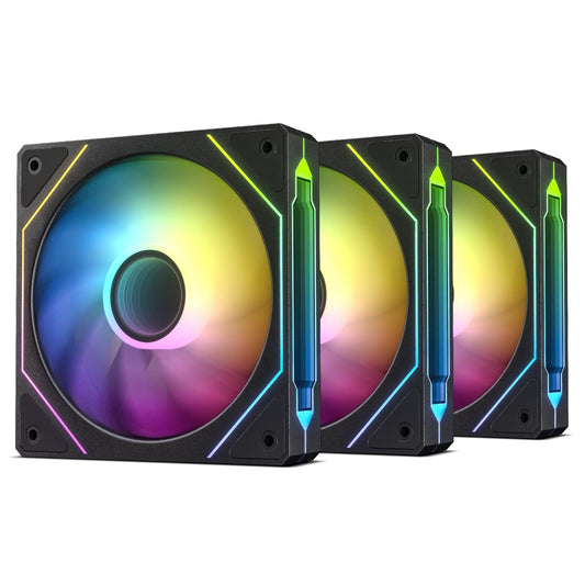 DARKROCK F120 3in1 120mm Infinite Mirror Design Case Fans with 24 LED Lights PWM Control & ARGB Effect, Hydraulic HDB Bearing for Low-Noise Operation
