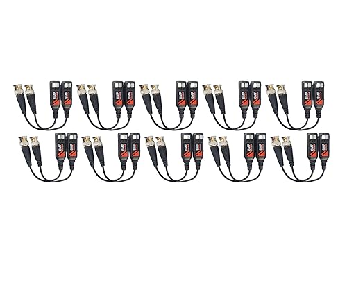 Evertech 10 Pairs 8MP / 4K Passive CCTV Video Balun UTP BNC Cat5 Transceiver Securtiy Surveillance Camera Installation