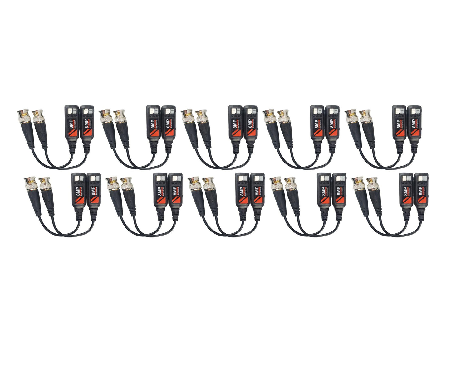 Evertech 10 Pairs 8MP / 4K Passive CCTV Video Balun UTP BNC Cat5 Transceiver Securtiy Surveillance Camera Installation