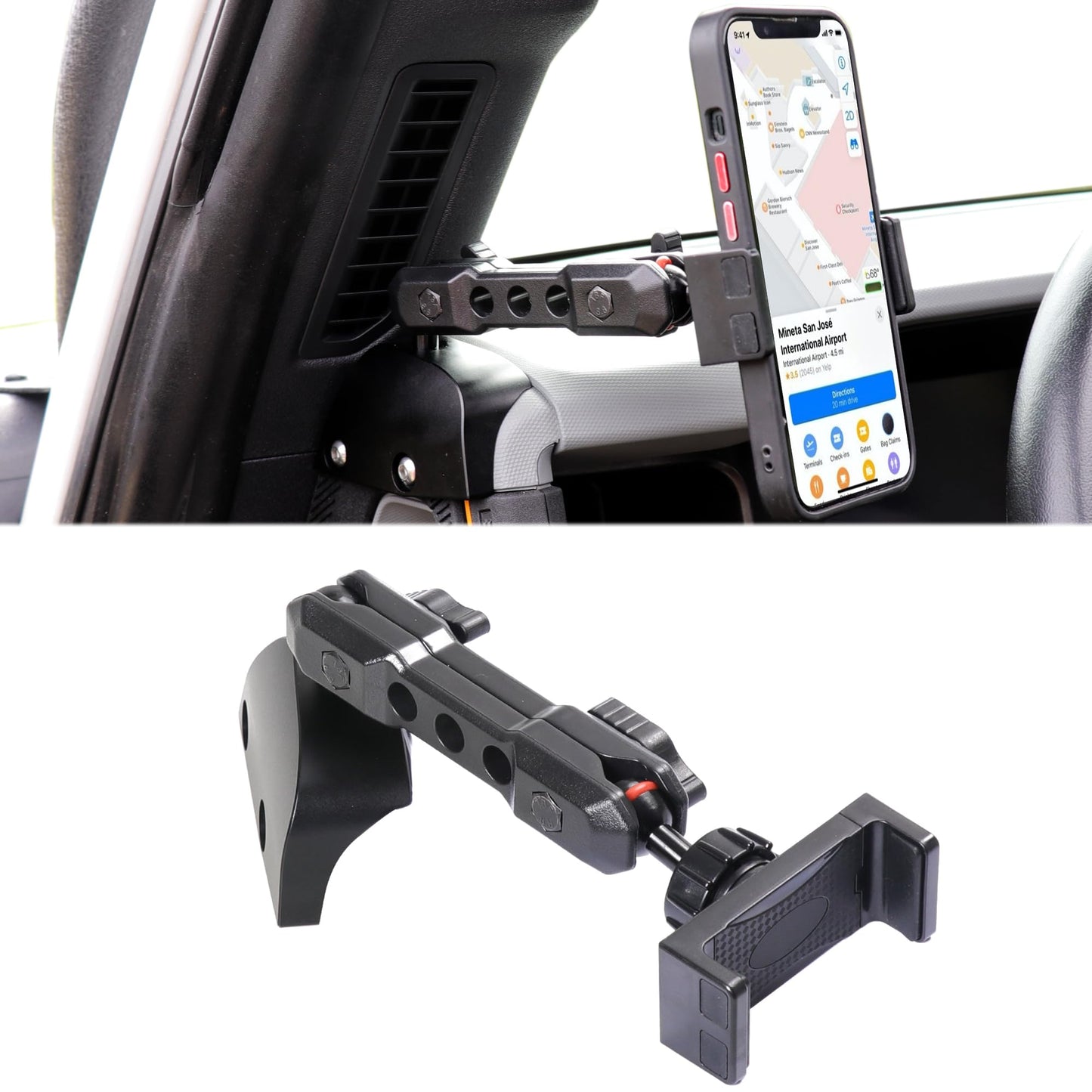 RERPRO Dash Phone Mount Holder Driver Side Compatible with 2021 2022 2023 2024 2025 2026 Ford Bronco 2/4 Door Interior Accessories Dashboard Cell