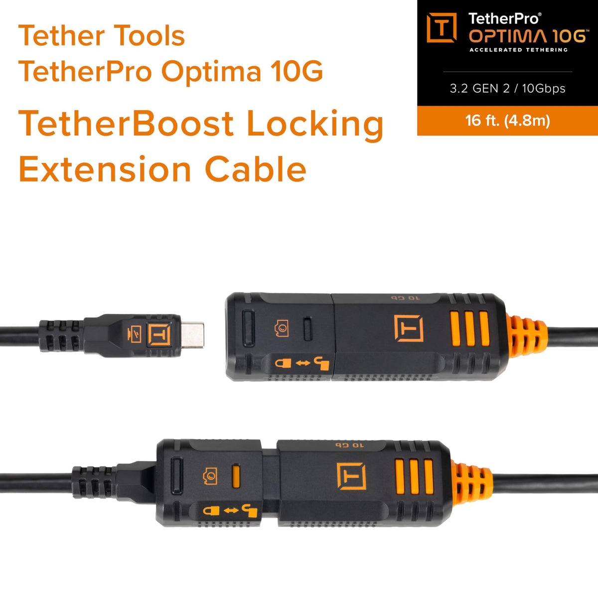 Tether Tools TetherPro Optima 10G USB-C TetherBoost Locking Extension Cable