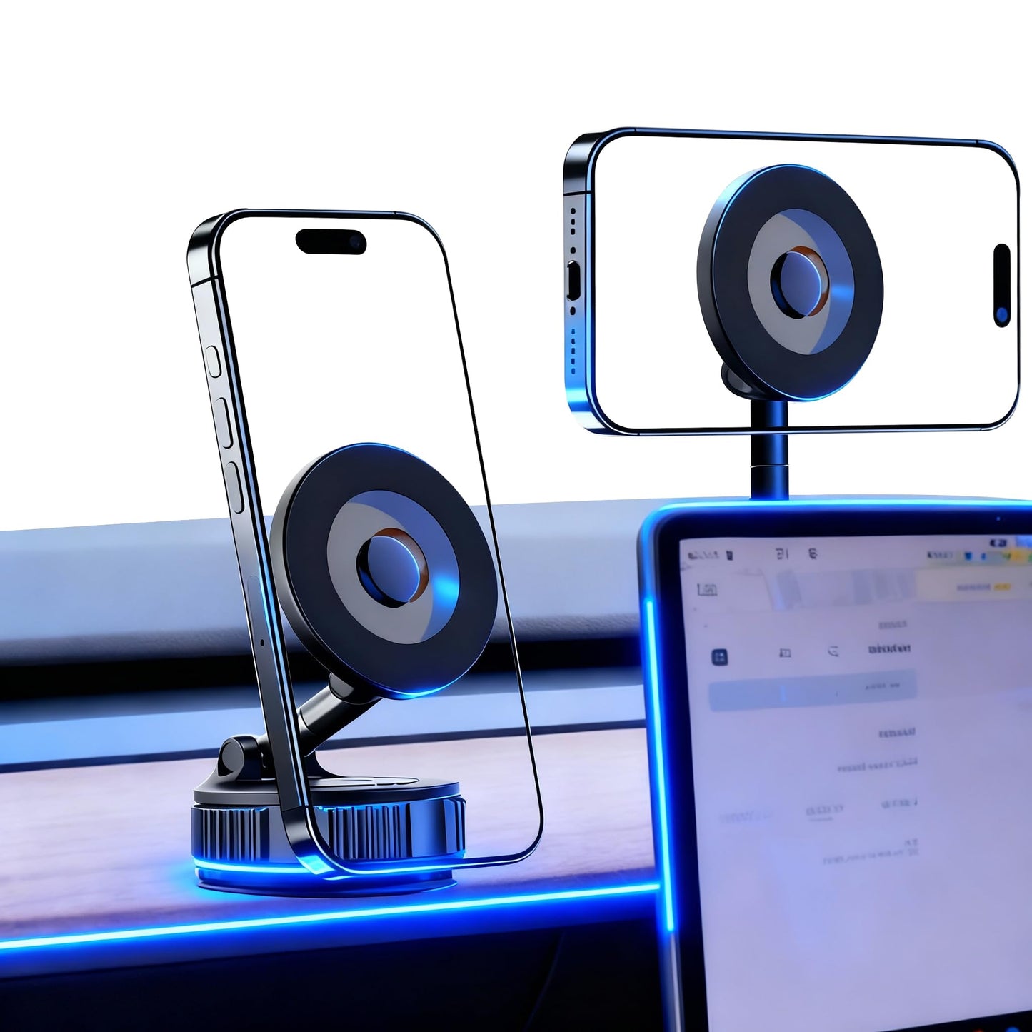 RayLink for MagSafe Car Phone Holder [120LB Suction & 2800gf Magnet] 360° Adjustable for Magnetic Phone Mount Compatible for iPhone 17/16/15/14/13/12