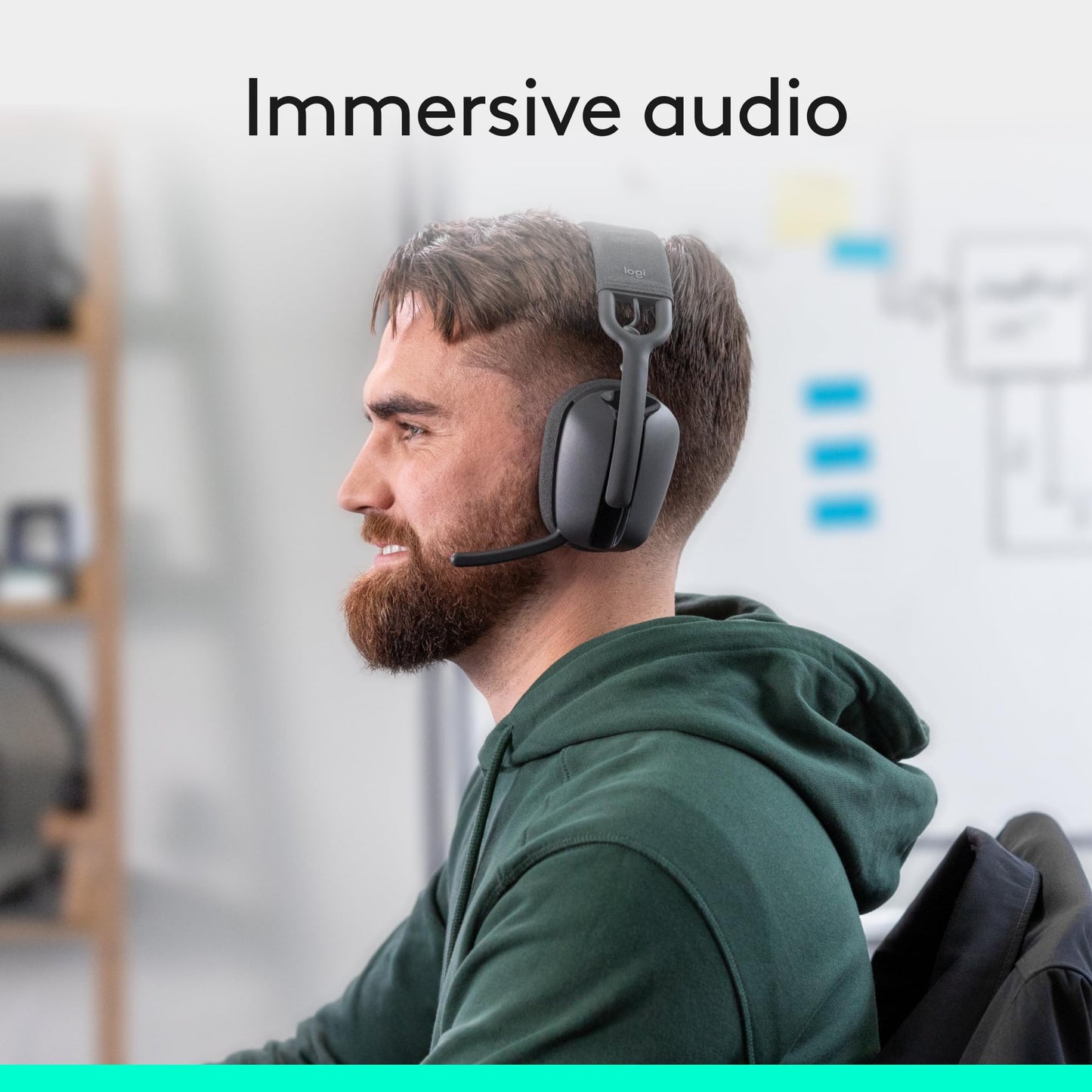 Logitech Zone Vibe 100 Lightweight Wireless Over Ear Headphones - Graphite