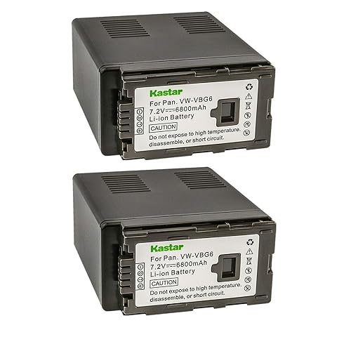 Kastar 2-Pack VW-VBG6 Battery Replacement for Panasonic VW-VBG6 VW-VBG6GK VW-VBG6-K VW-VBG6PPK CGA-E625 Battery, DE-A38, VSK0631, VSK0698 Charger