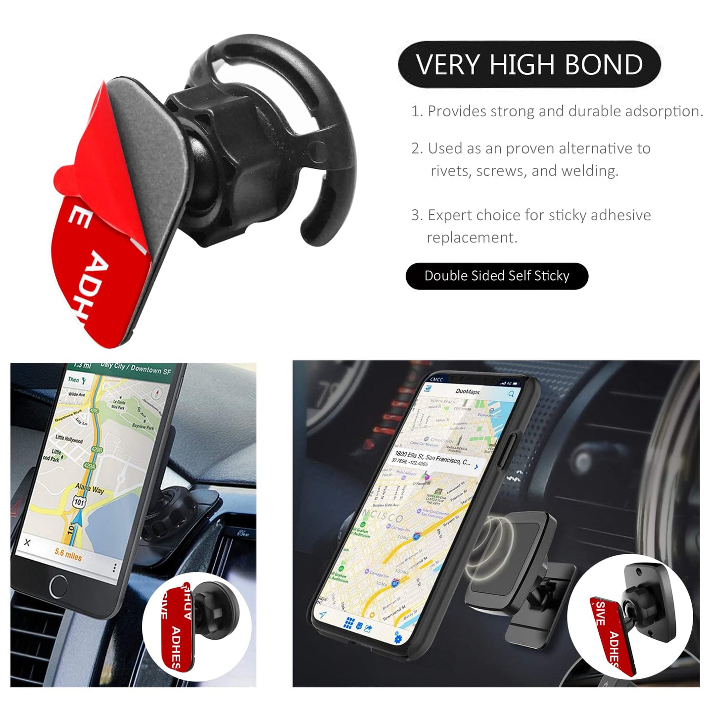 Very High Bond Car Adhesive, AZXYI 9 PCS Dashboard Sticky Adhesive Replacement, Double Sided Sticky Pads Sticker Tapes for Mounting Windshield