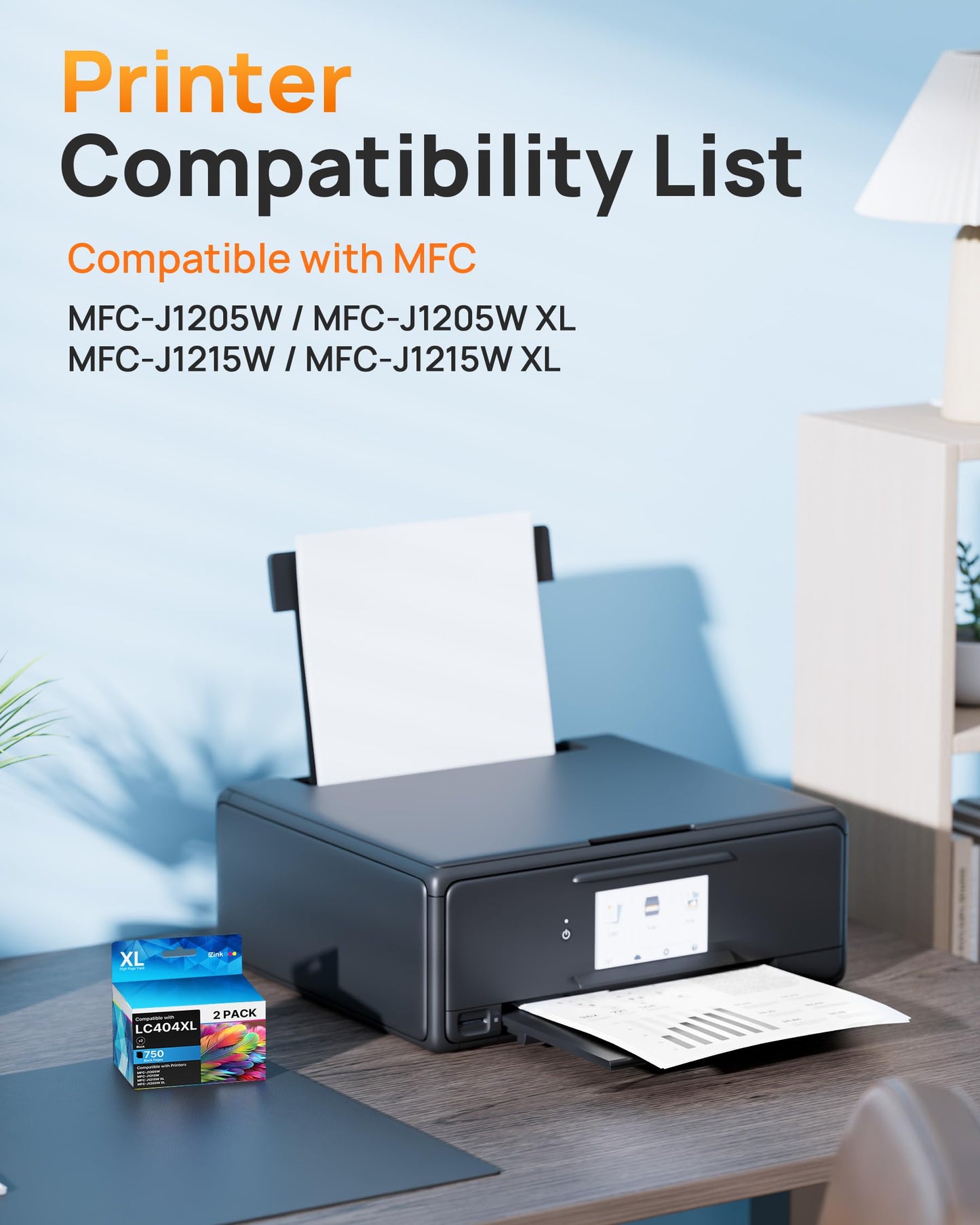 E-Z Ink LC404 MFC-J1205W Black LC 404 Ink Cartridges for Brother Printer