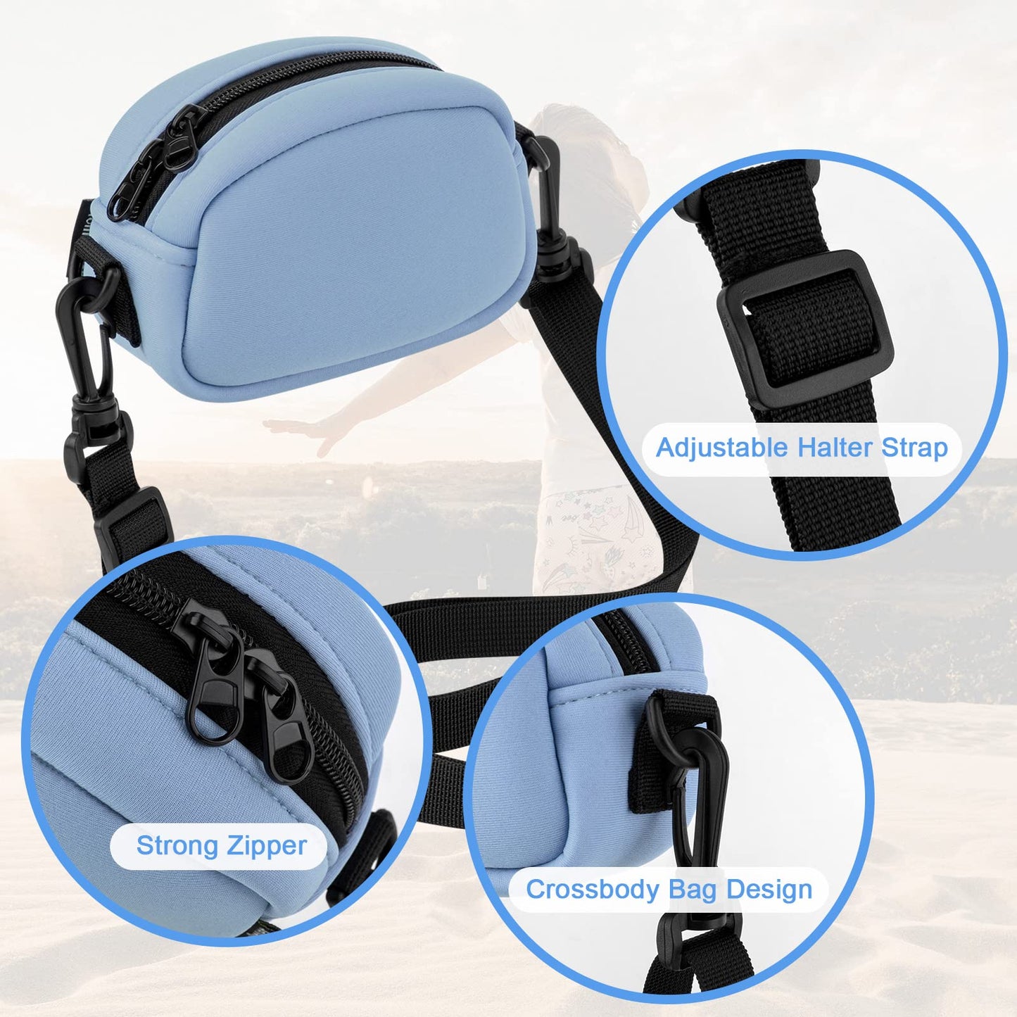 Homakover Camera Case Adjustable Crossbody Bag For Seckton/for Rindol/for Dylanto/for Desuccus/Sony DSCW800/DSCW830 and More Digital Camera