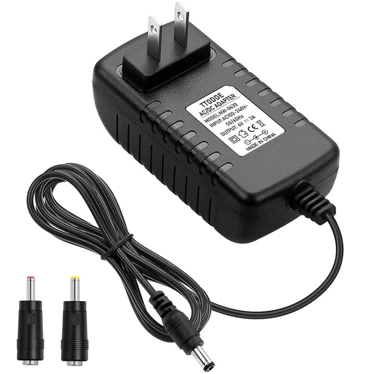 TTODDE AC/DC Adapter 6V 3A 2.5A 2A 1.5A 1A 800ma 500ma 300ma Power Adapter Supply 6V Power Cord 18W 100-240V 50-60Hz DC 6Volt 3000mA Power Supply…