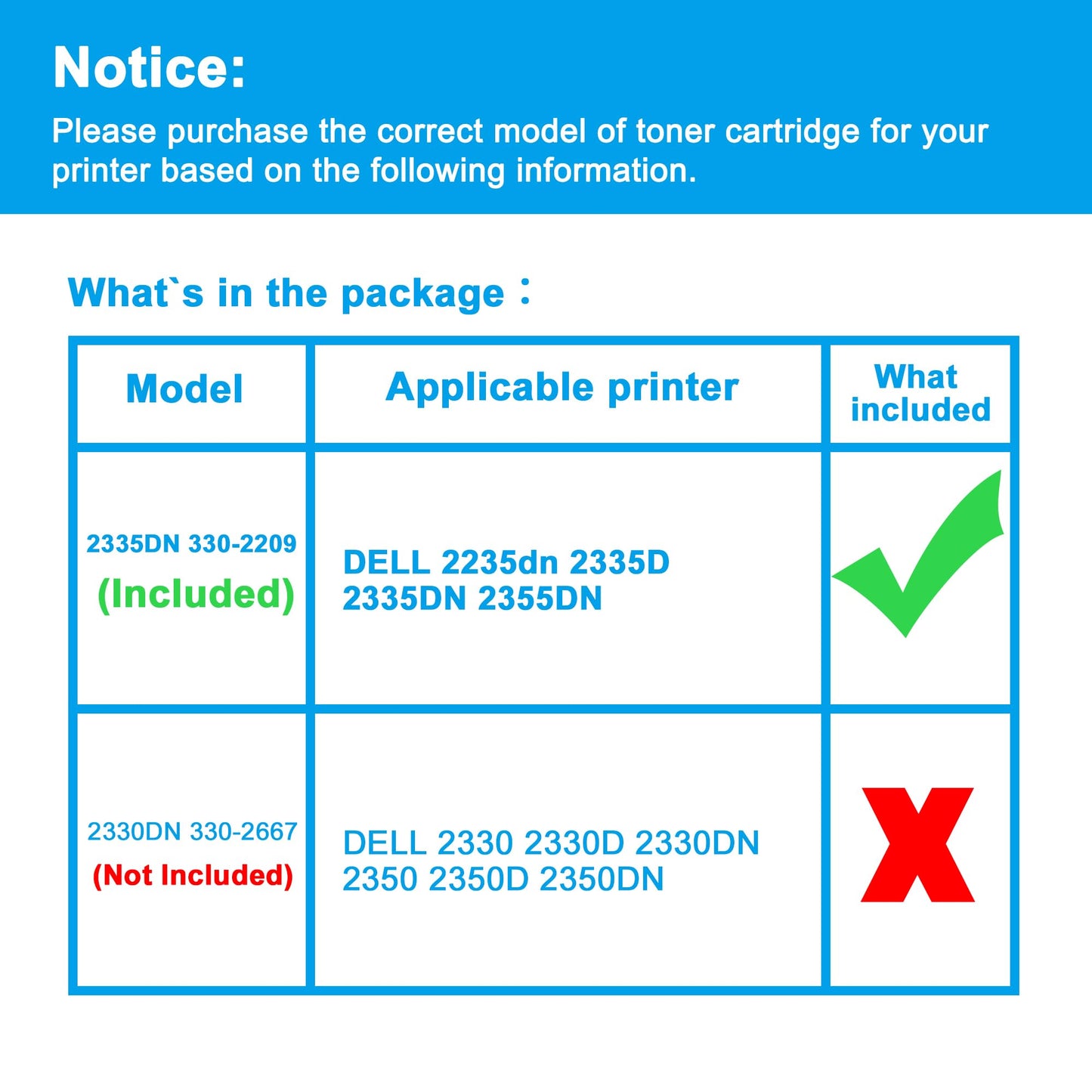 LCL Compatible Toner Cartridge Replacement for Dell 330-2209 330-2208 2335DN 6000 Pages for Dell 2235dn 2335D 2335DN 2355DN Printer (1-Pack Black)