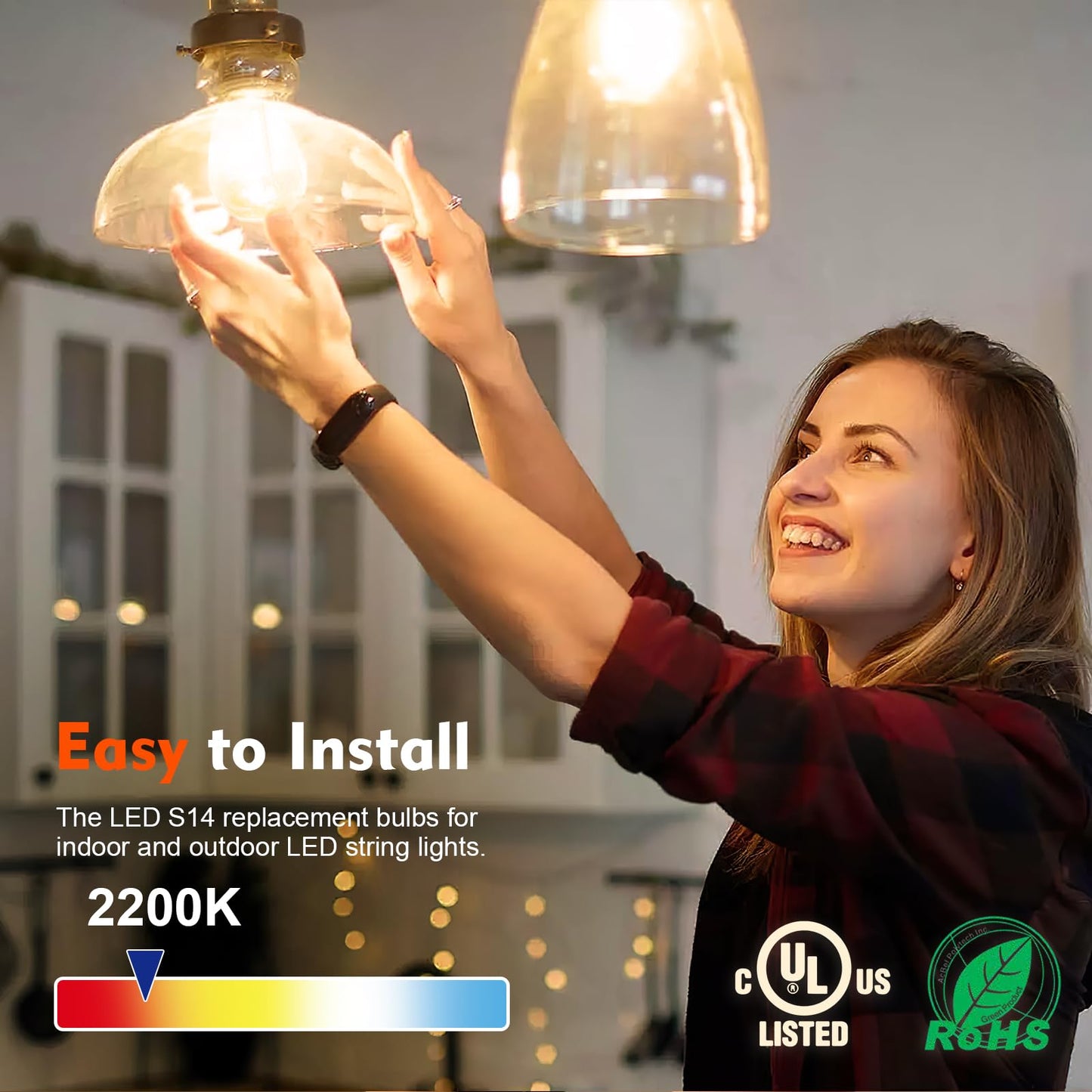 GvvooHome 36 Pack S14 LED Bulbs for Outdoor String Lights, Shatterproof Replacement Edison Bulbs for Patio String Lights Outdoor Waterproof, Warm