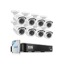 ZOSI H.265+ Home Security Camera System with AI Human Vehicle Detection, 5MP 3K Lite 8 Channel CCTV DVR Recorder and 8 x 1080p Weatherproof Bullet