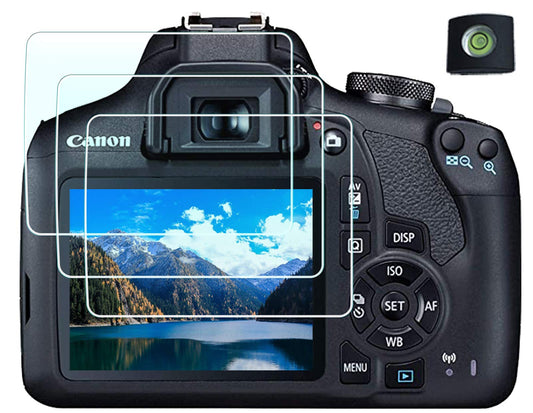 HUIPUXIANG Screen Protector for Canon EOS Rebel T7 T6 T5(2000d 1300d 1200d) DSLR Camera(for accessories), [3 Pack] 0.3mm 9H Hardness Tempered Glass
