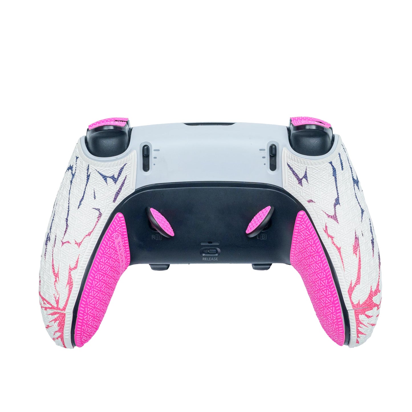 Controller Grips for PS5 DualSense Edge,Skin kit,Anti-Skid, Multi-Texture,Sweat Absorption,Pre-Cut Grips Tape,by SHADOW BOOLT (Pink & White,