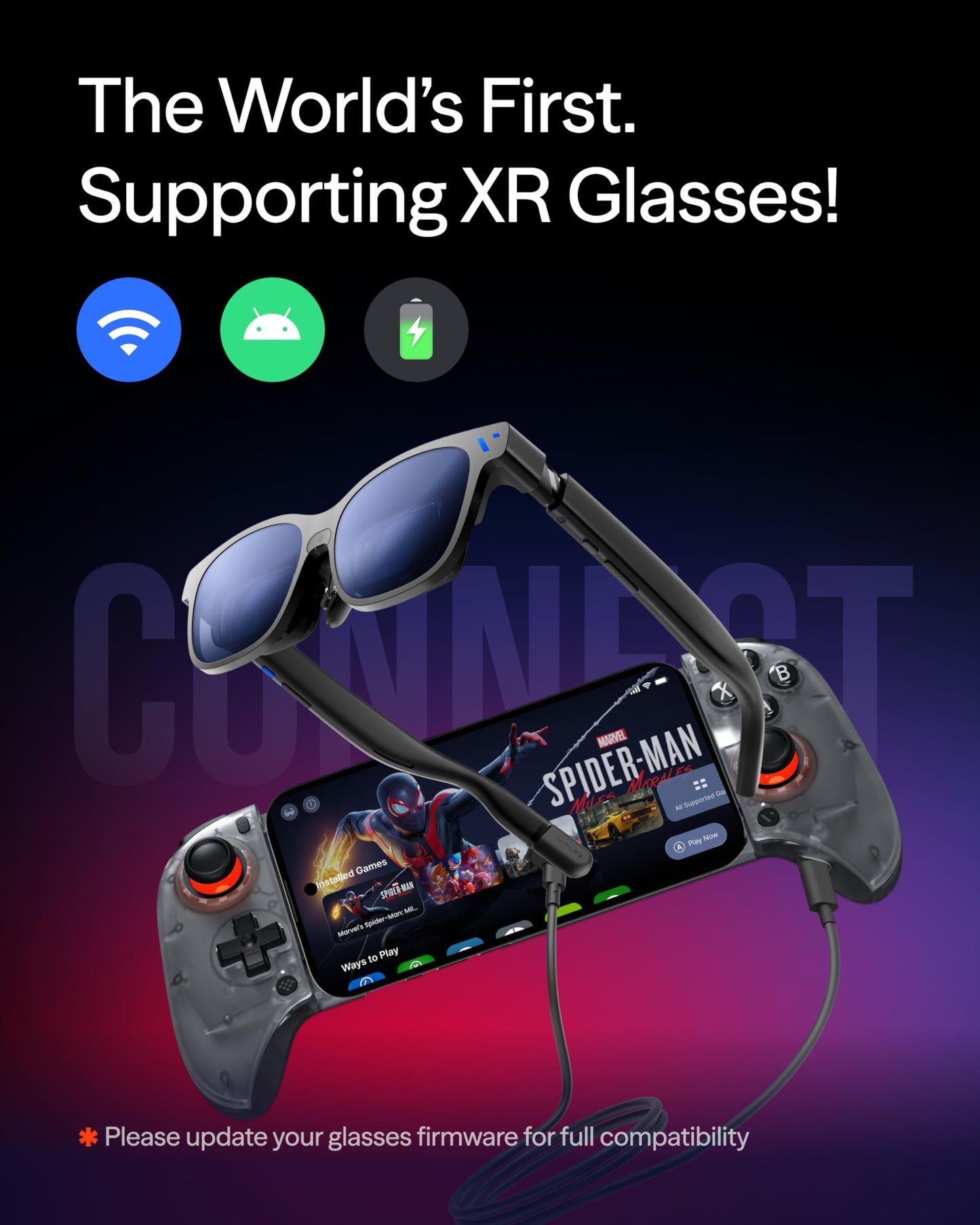 VITURE x 8BitDo Ultimate Mobile Gaming Controller - World’s First for XR Glasses | USB-C Connection for Minimum Latency, Hall Effect Sticks, Charge