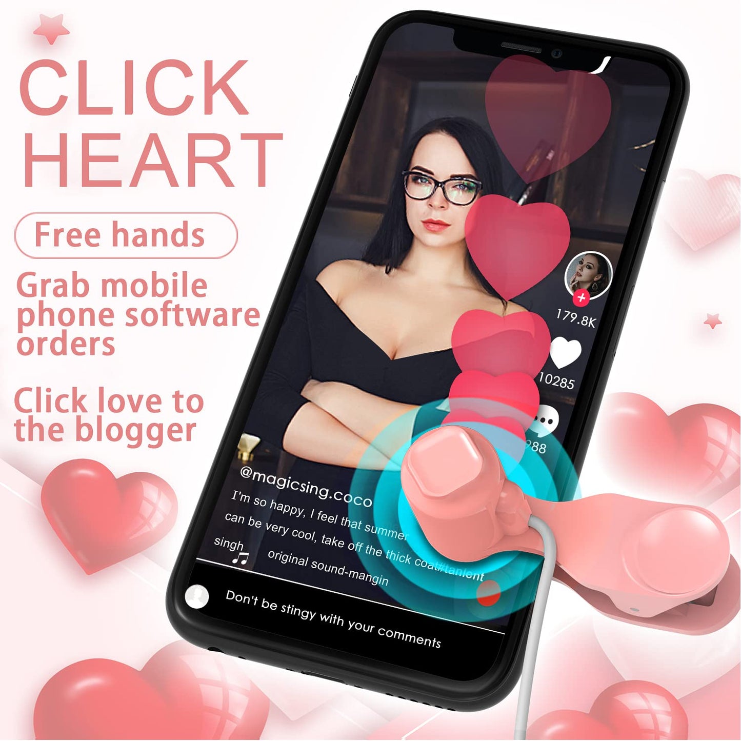 Auto Clicker for Phone Automatic Phone Screen Tapper, Simulated Finger Clicking USB Simulator for Gaming, Shopping, Giving a Like in Tiktok, Lightning