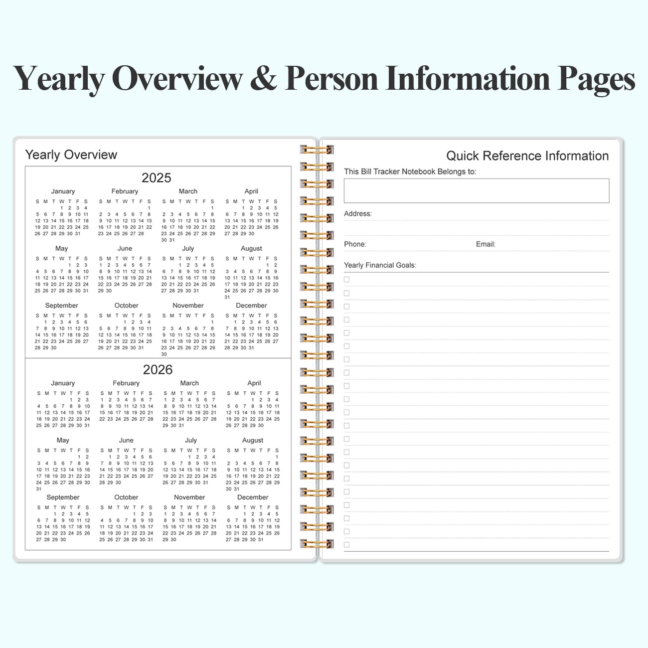 Bill Payment Tracker Notebook - Monthly Bill Organizer & Planner for Personal Budgeting Financial, Payments Checklist Organizer, 5.8" x 8.5", Blue