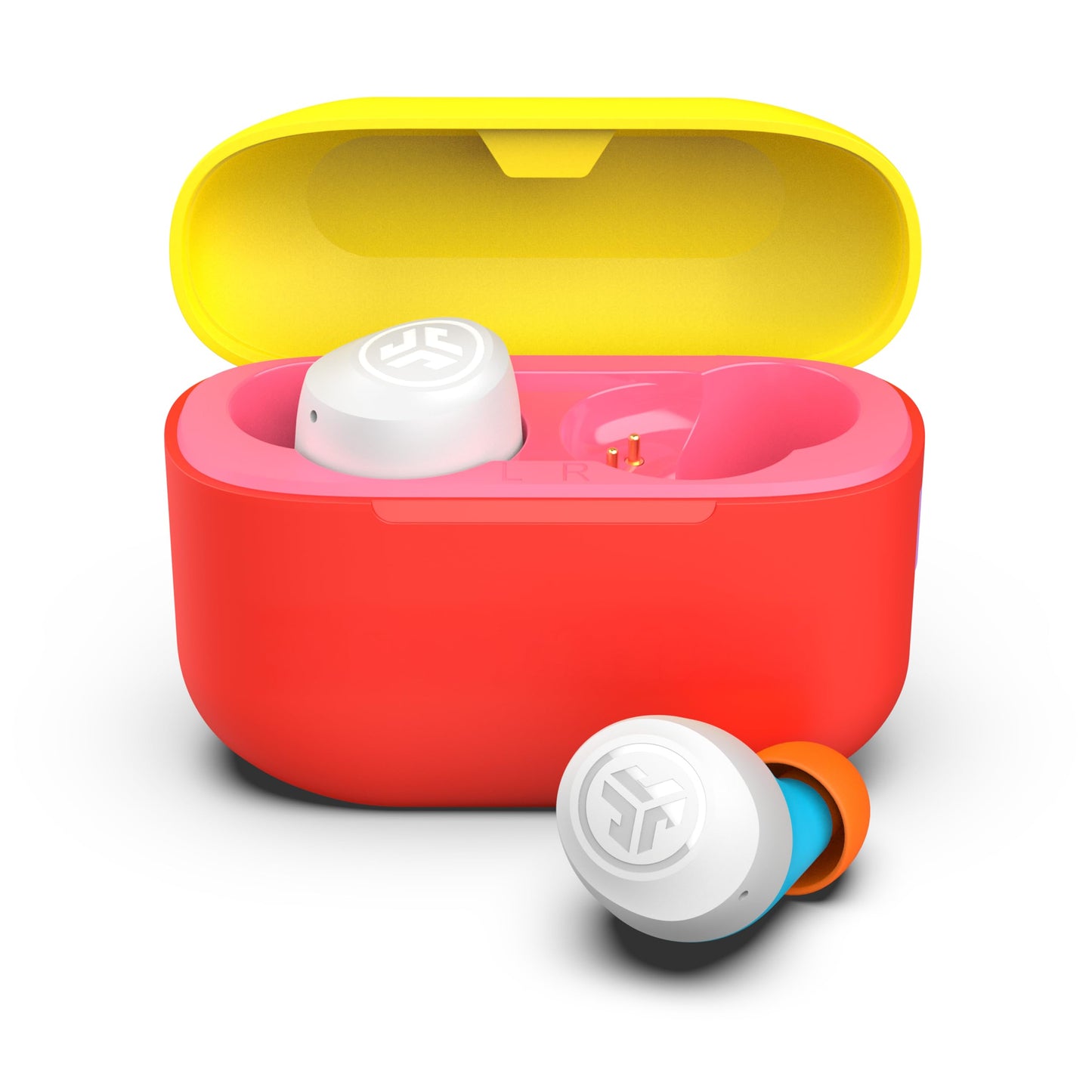 JLab Go Pop+, True Wireless Earbuds, Bluetooth 5, Dual Connect, IPX4, App Support, Confetti