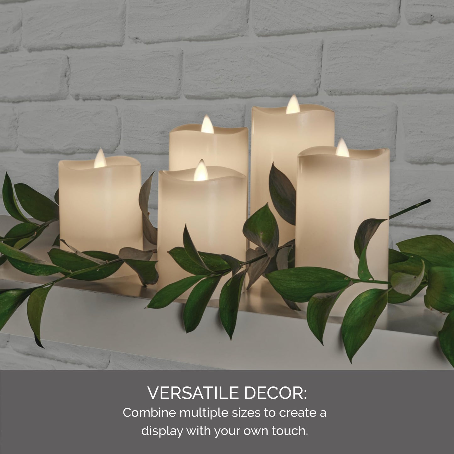 Mikasa LED Wax Pillar Candle 3 x 4 Inch White Flameless Candle with Dancing Flame Effect - Battery Operated with 5-Hour Timer for Home Decor and Table