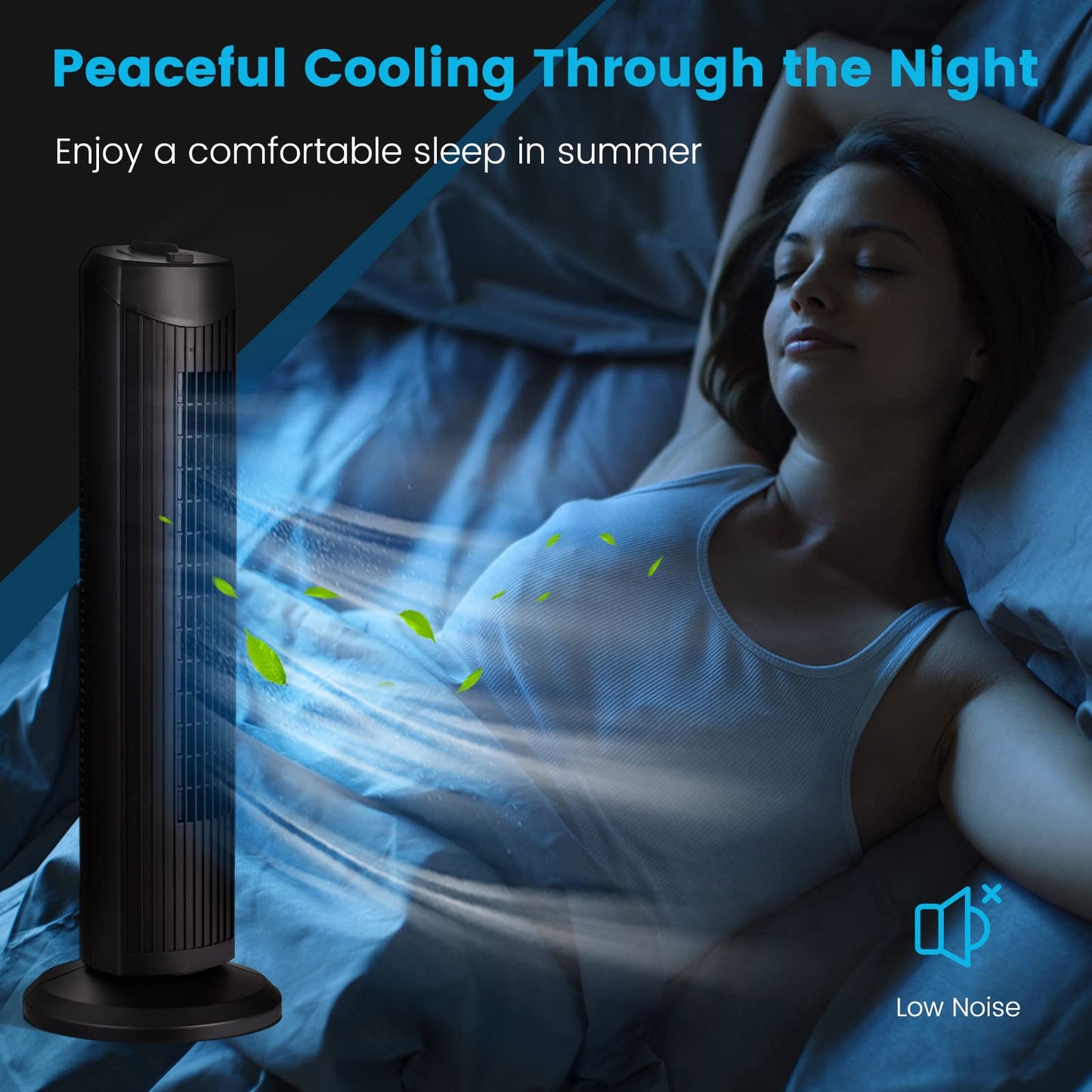 FANTASK Tower Fan, 28 Inch Quiet Oscillating Fan, 3 Wind Speeds & Modes, Bladeless Standing Cooling Fan, Air Circulator Fan for Home Office Kitchen