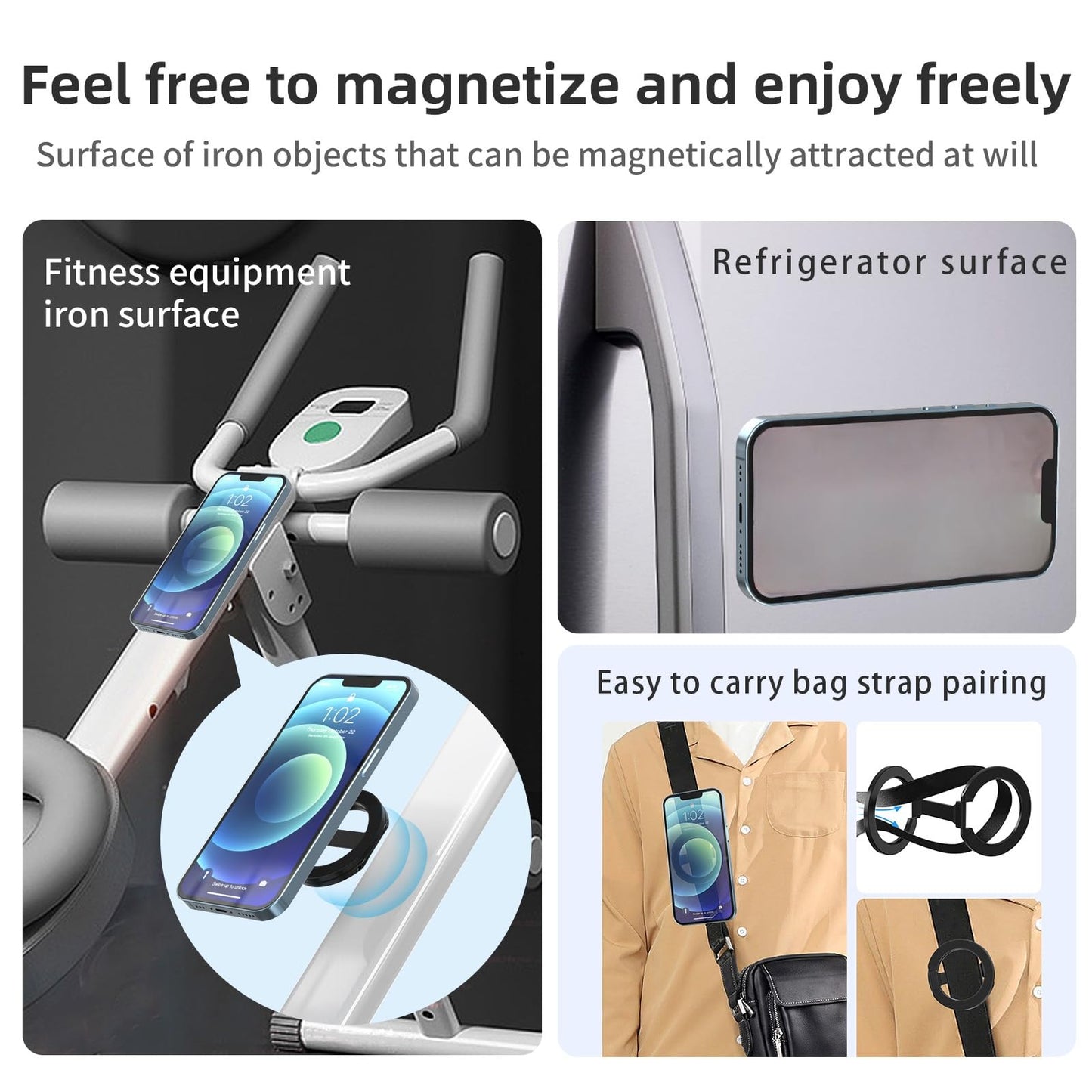 Rimyam Magnetic Phone Ring Holder for MagSafe 360°Rotation Finger Grip Stand Adjustable Cellphone Kickstand Mag Safe Accessories for iPhone