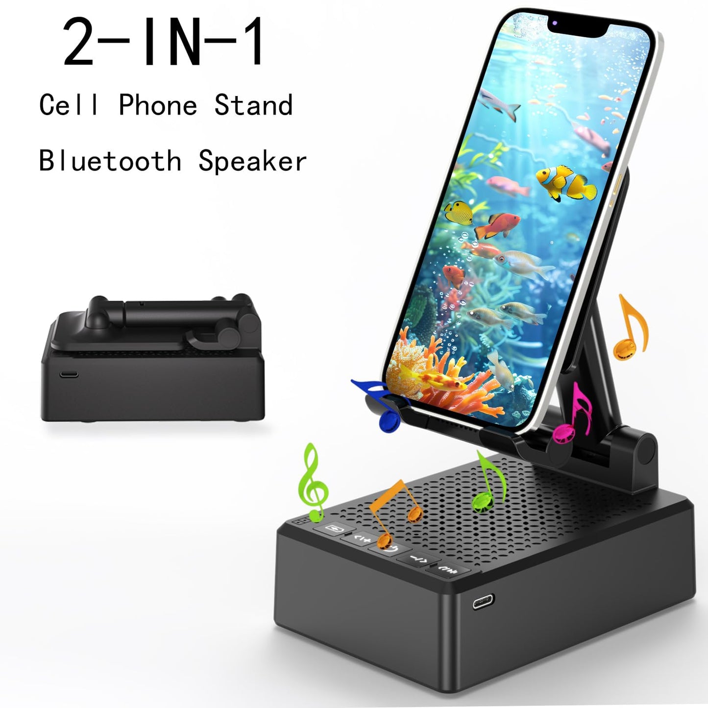 Birthday Gifts for Mother Father ,Cell Phone Stand with Wireless Bluetooth Speaker and Antislip Base HD Surround Sound for Home and Outdoors