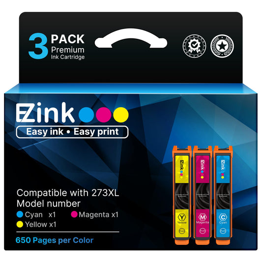 E-Z Ink Remanufactured Ink Cartridge Replacement for 273XL Ink Cartridges Combo Pack for Epson Printer XP-520 XP-820 XP-810 XP-600 XP-610 XP-620